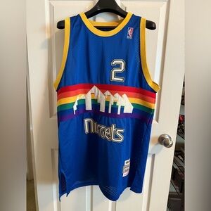 NBA Mitchell & Ness Blue Hardwood Classics Denver Nuggets “English” Jersey